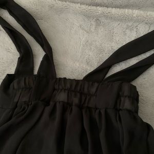 Korean Style Long Black Skirt With Straps